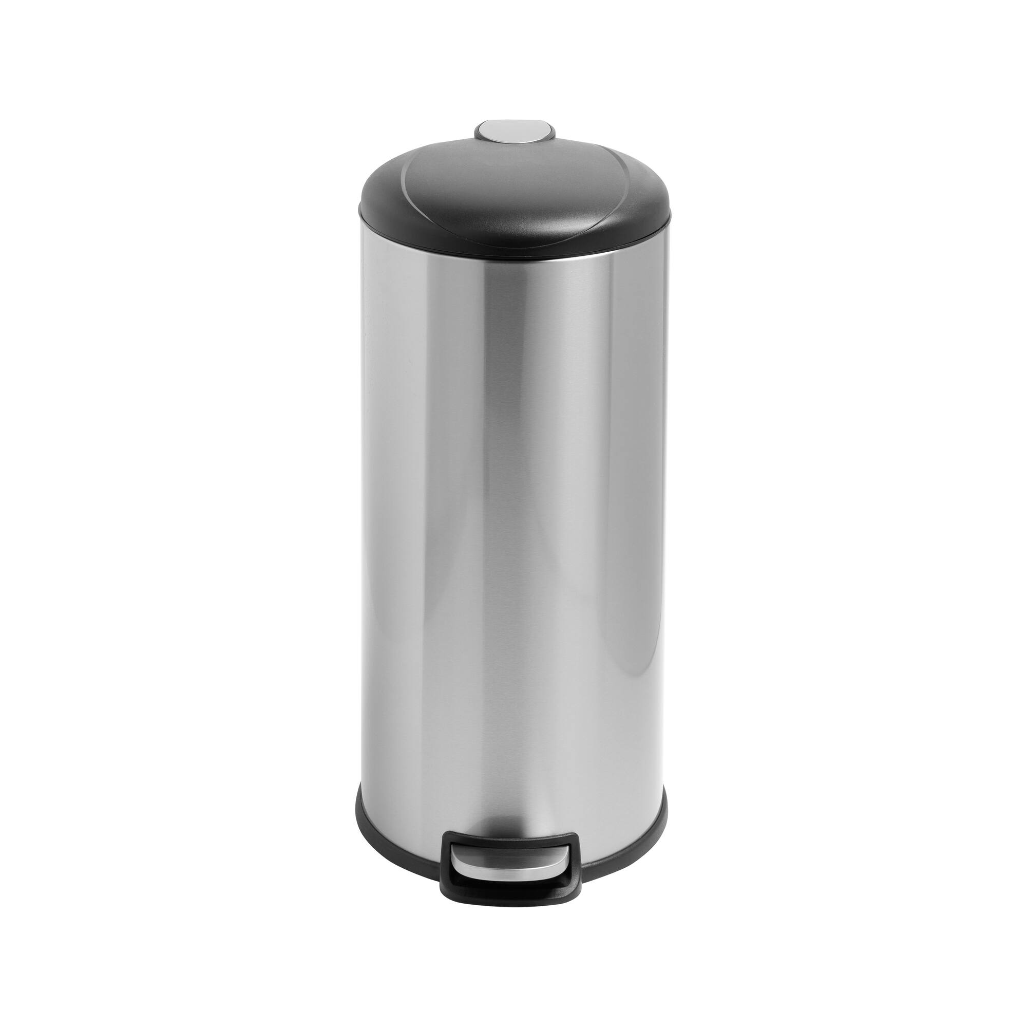 Honey Can Do 30L Soft-Close Round Stainless Steel Trash Can